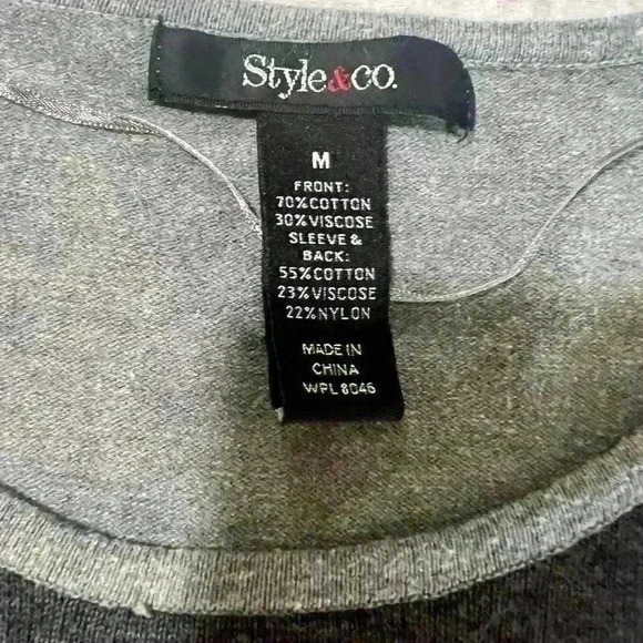 Style Co‎ Sweater MED Sequin Color Block Lightweight 3/4 Sleeve - Picture 2 of 5